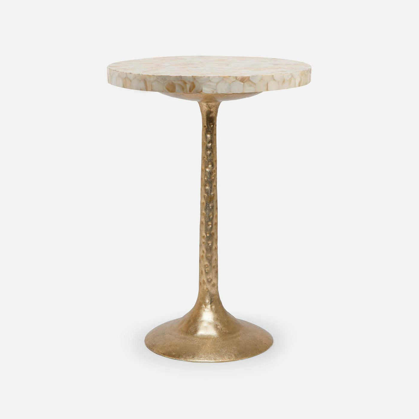 TABLE ROUND SHINY GOLD BASE BROWN LIP SHELL