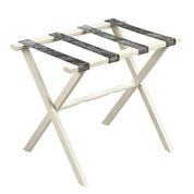 LUGGAGE RACK-IVORY FRAME WITH GREY BRINDLE STRAPS #21042