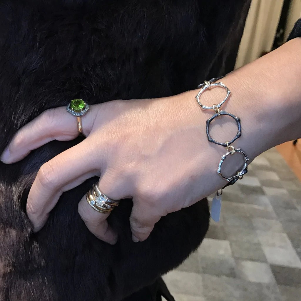 BRACELET MODERN BAMBOO MIXED METAL #75240