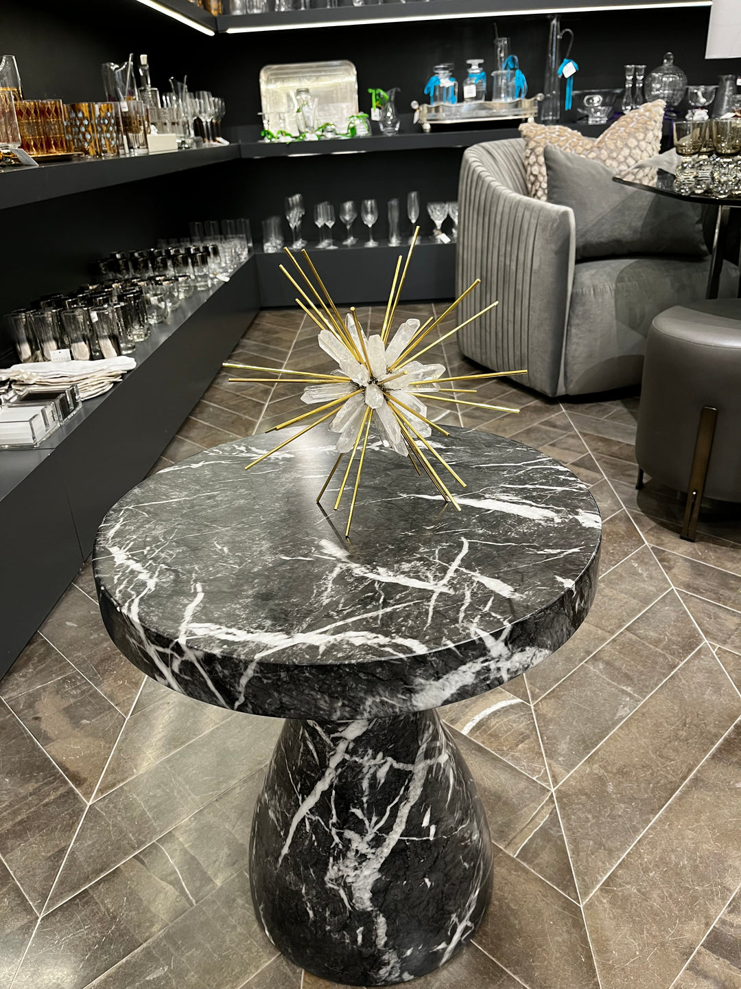 ACCENT TABLE BLACK CONCRETE #61053