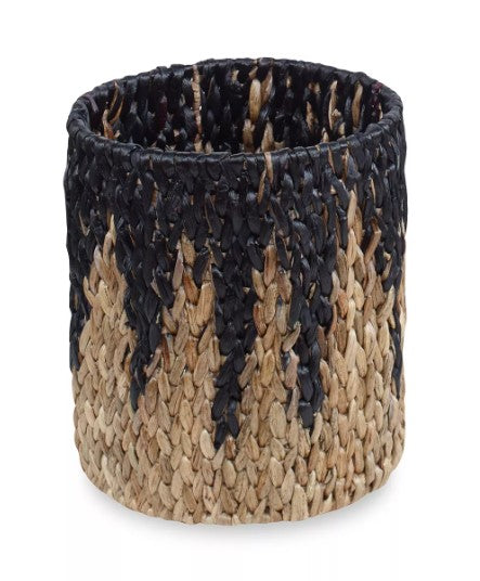 BASKET HYACINTH NATURAL & BLACK (Available in 2 Sizes)
