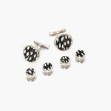 CUFFLINKS & STUDS SET BEAR RHODIUM