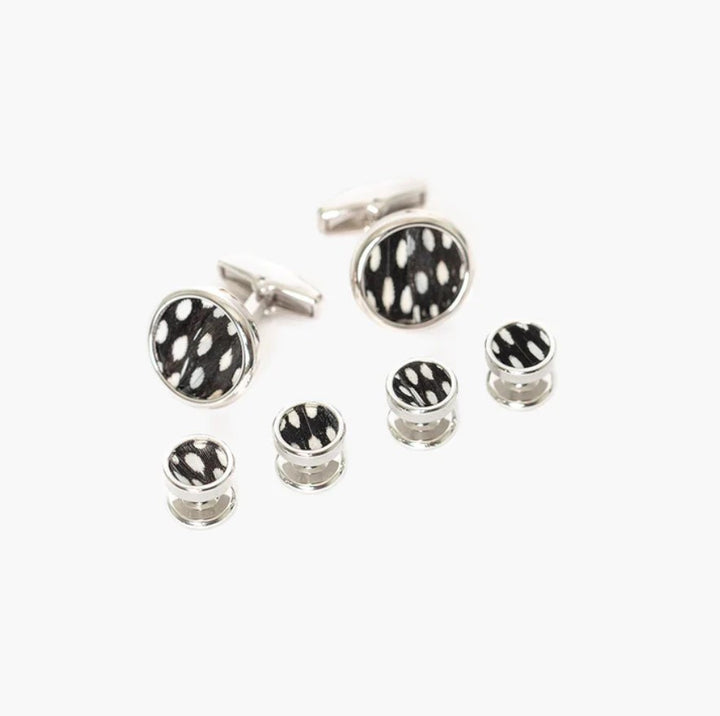 CUFFLINKS & STUDS SET BEAR RHODIUM #61684