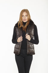 VEST REX ZIP REVERSE BROWN
