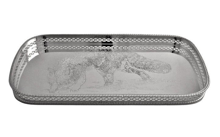 TRAY WITH FOX DESIGN SILVER PLATED #62602