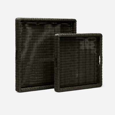 TRAY GRAYWASHED FAUX WICKER (Available in 2 Sizes)