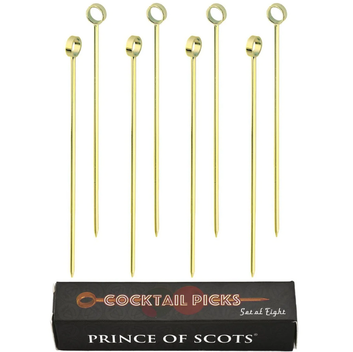 COCKTAIL PICKS GOLD SET/8