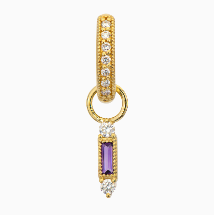 JUDE FRANCES PETITE SIMPLE STONE BAGUETTE EARRING CHARM