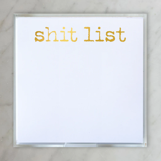 NOTEPAD SMALL GOLD FOIL SHIT LIST