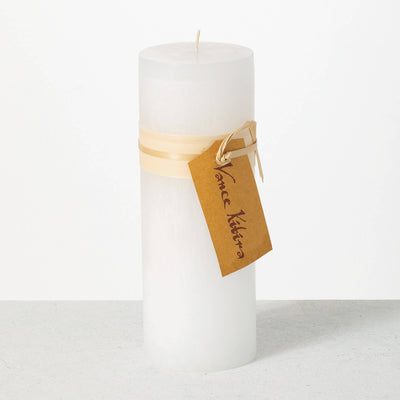 CANDLE TIMBER PILLAR WHITE (Available in 6 Sizes)