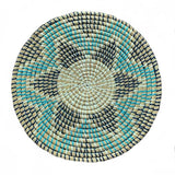PLACEMAT BLUE & BLACK ROUND