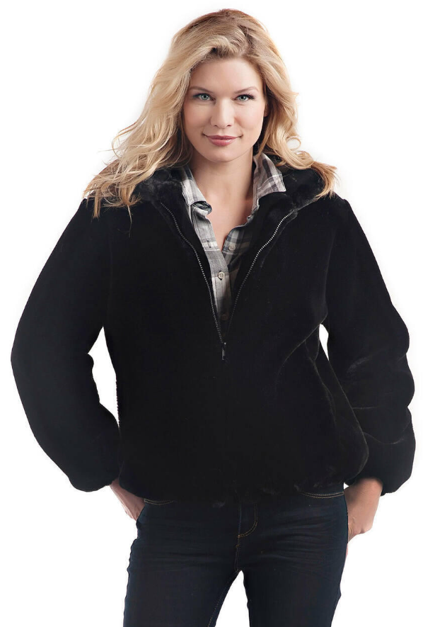 PARKA HOODED ZIP BLACK