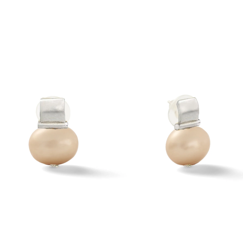 CATHERINE CANINO EAR CLIPS WITH  DETACH DROP CAFE AU LAIT