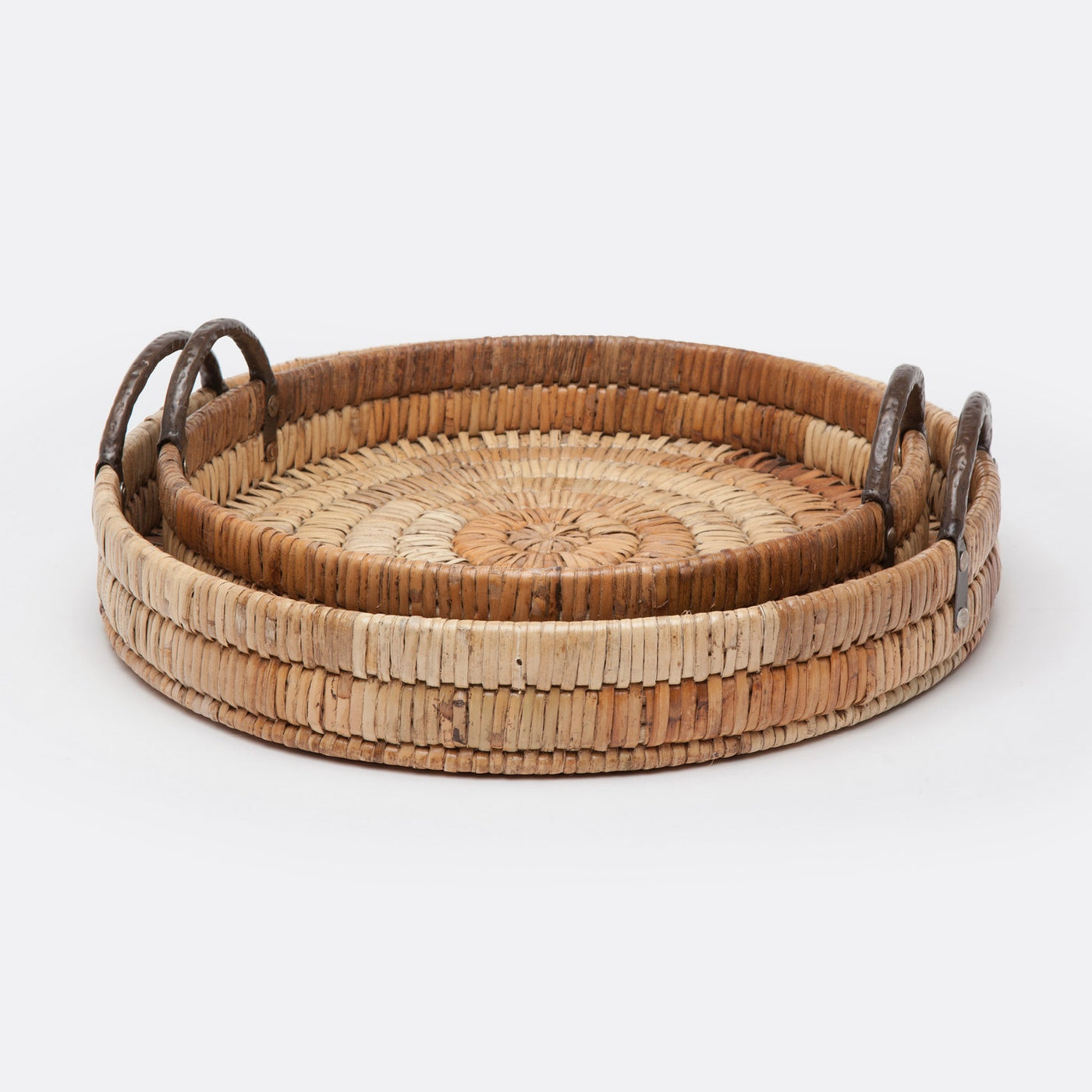 TRAY AGED RATTAN ROUND (Available in 2 Sizes)