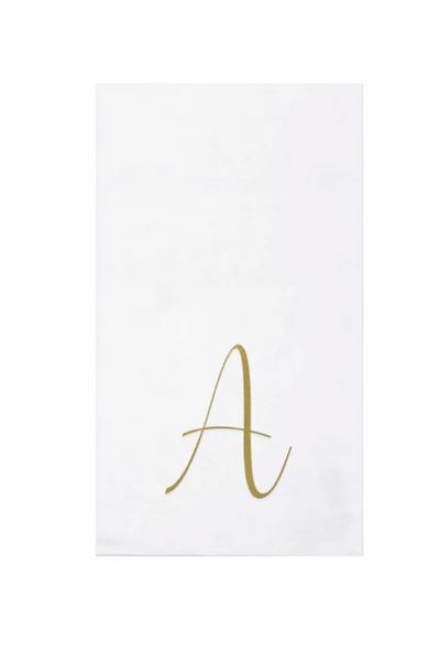 NAPKINS PAPER GUEST TOWEL GOLD MONOGRAME ALPHABET