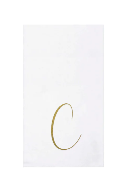 NAPKINS PAPER GUEST TOWEL GOLD MONOGRAME ALPHABET