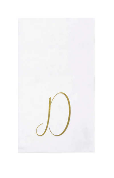 NAPKINS PAPER GUEST TOWEL GOLD MONOGRAME ALPHABET