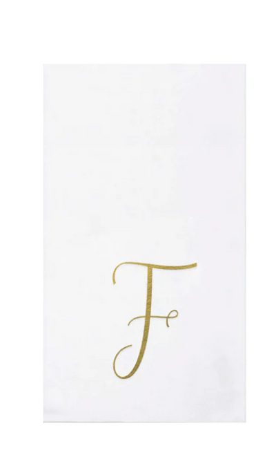 NAPKINS PAPER GUEST TOWEL GOLD MONOGRAME ALPHABET