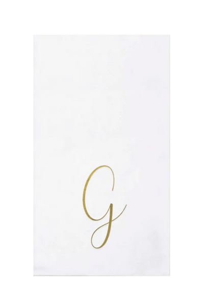 NAPKINS PAPER GUEST TOWEL GOLD MONOGRAME ALPHABET