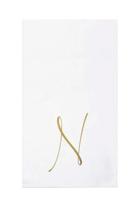 NAPKINS PAPER GUEST TOWEL GOLD MONOGRAME ALPHABET