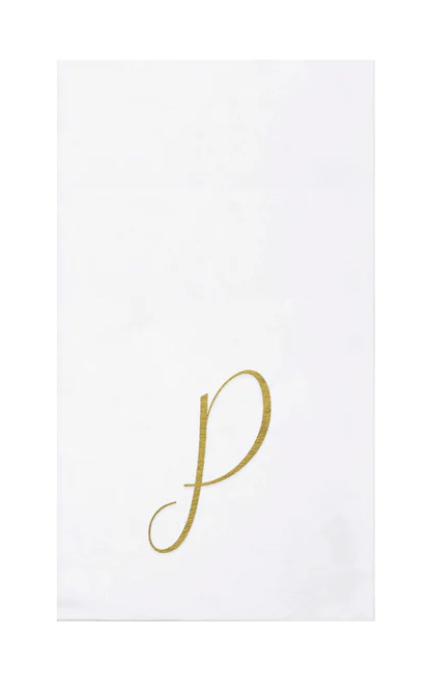 NAPKINS PAPER GUEST TOWEL GOLD MONOGRAME ALPHABET