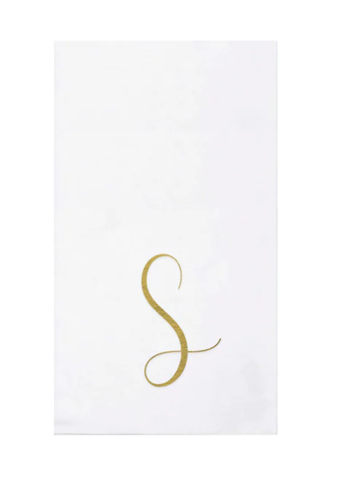 NAPKINS PAPER GUEST TOWEL GOLD MONOGRAME ALPHABET