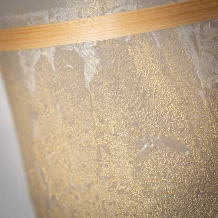 CANDLE PILLAR LIGHT GRAY GOLD