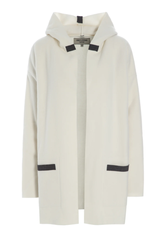 HENRIETTE STEFFENSEN CARDIGAN WITH HOOD OFF WHITE (Available in 4 Sizes)