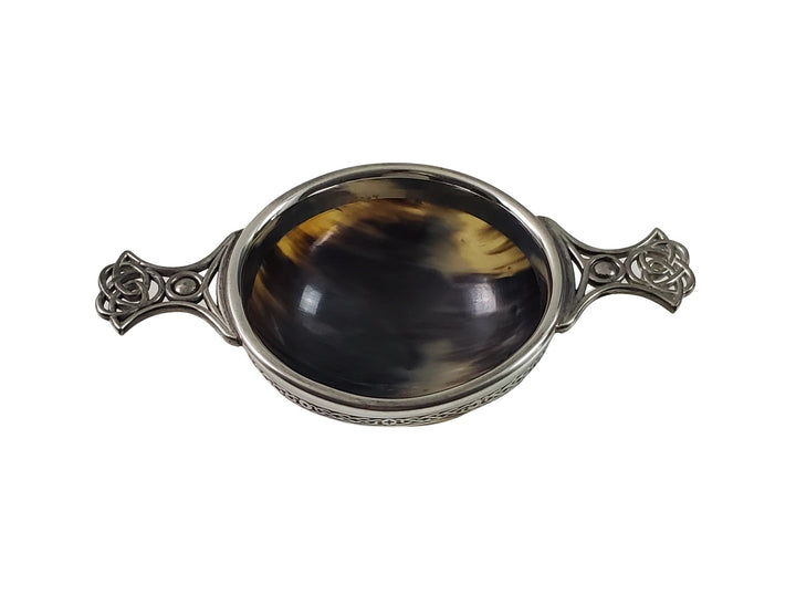 BOWL QUAICHE BONE/PEWTER #63948