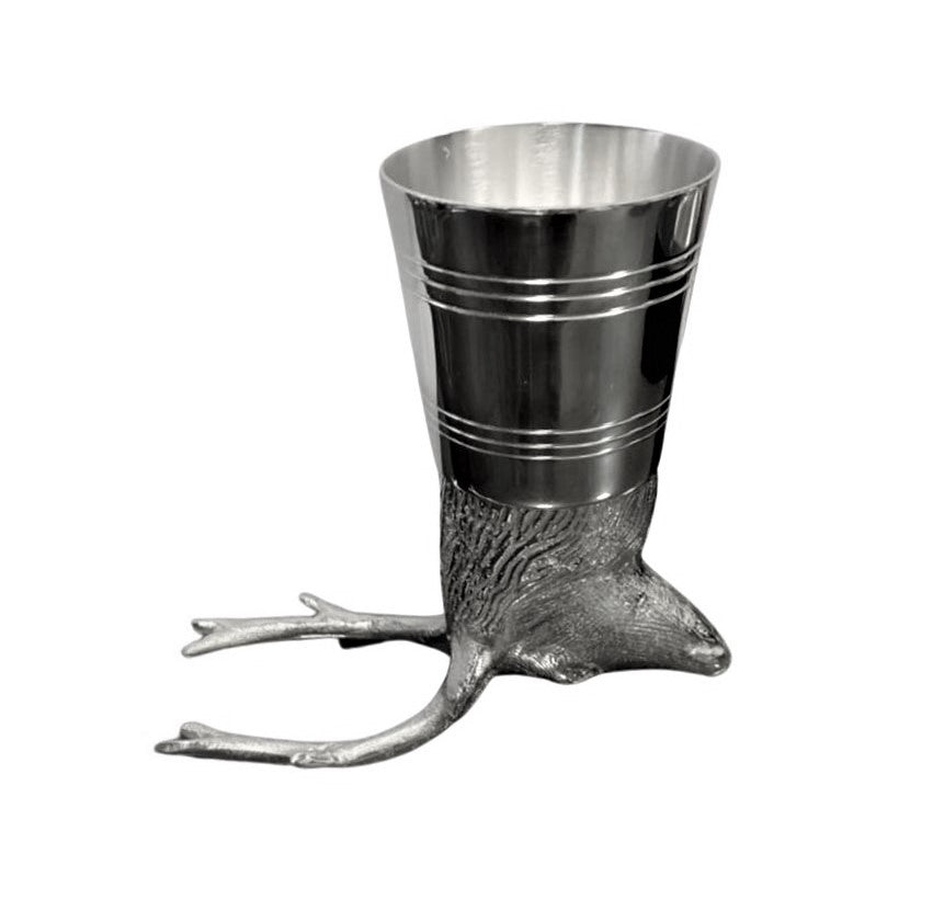 STIRRUP CUP STAG HEAD SILVER PLATE