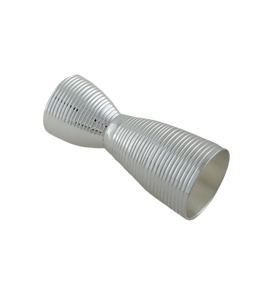 DOUBLE MEASURE FULLY RIBBED SILVER PLATED #63960