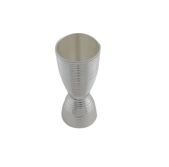 DOUBLE MEASURE FULLY RIBBED SILVER PLATED #63960