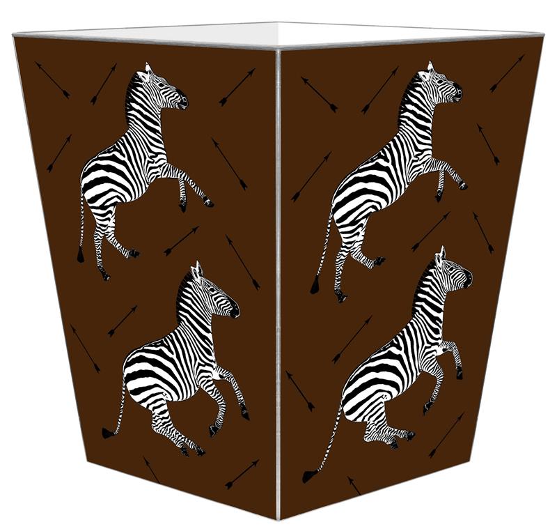 WASTE BASKET ZEBRA BROWN #64081
