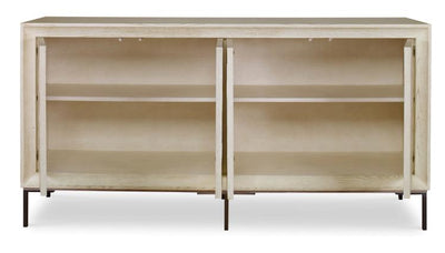 CREDENZA 4-DOOR LOW COCONUT FINISH