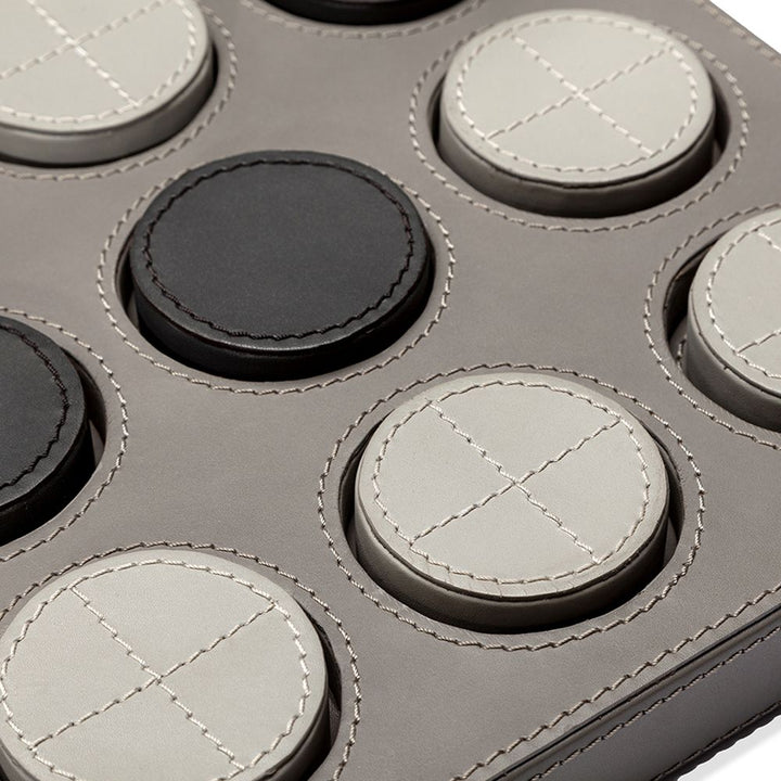 TIC TAC TOE SET GREY LEATHER #47620 (NRD)