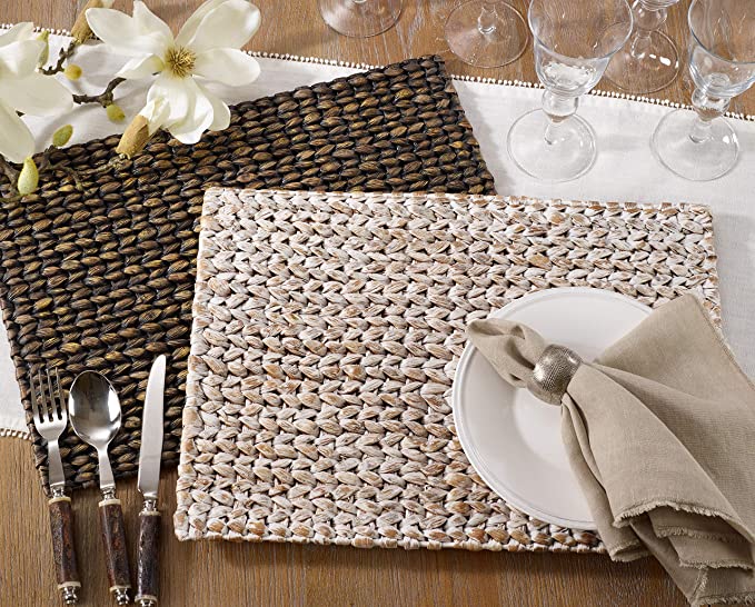 PLACEMAT WOVEN HYACINTH WHITE