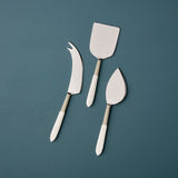 CHEESE SET ALUMINUM & ENAMEL DOVE