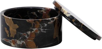 BOX MARBLE ROUND BLACK & GOLD (Available in 2 Sizes)
