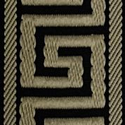 LUGGAGE RACK-IVORY FRAME WITH BLACK/BEIGE GREEK KEY STRAPS #25253