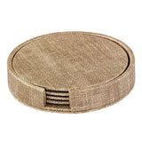 COASTERS LUSTER ROUND W/ HOLDER S/4