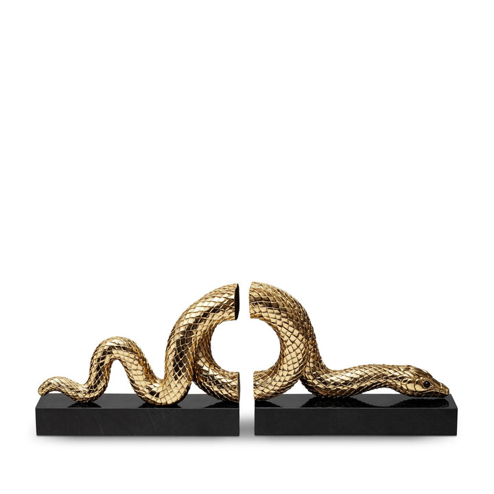 BOOKENDS SNAKE GOLD SET/2 #18135