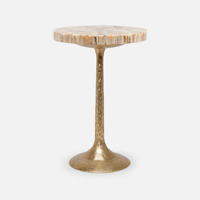 TABLE ROUND SHINY GOLD BASE BROWN LIP SHELL