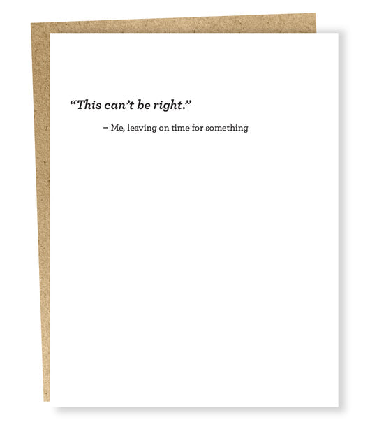 GREETING CARD "ON TIME" #44991