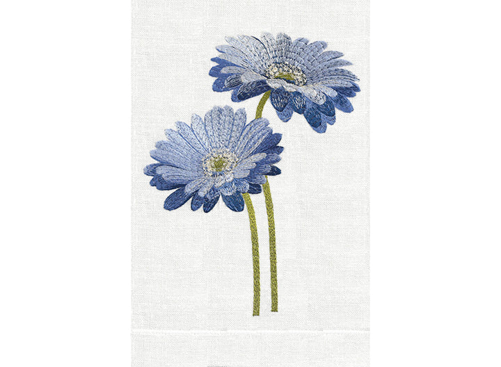 GUEST TOWEL BLUE GERBERA