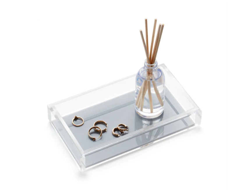 TRAY GUEST TOWEL ACRYLIC WITH GREY BOTTOM