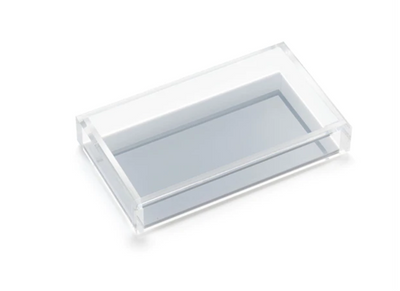 TRAY GUEST TOWEL ACRYLIC WITH GREY BOTTOM