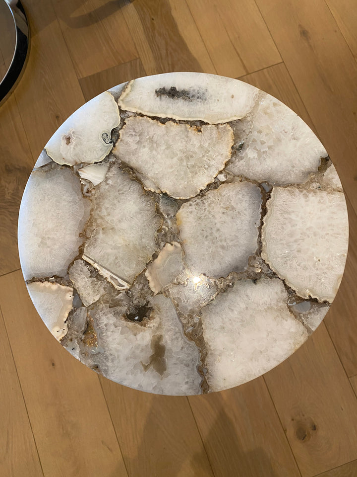 DRINK TABLE WHITE AGATHE ROUND #43766