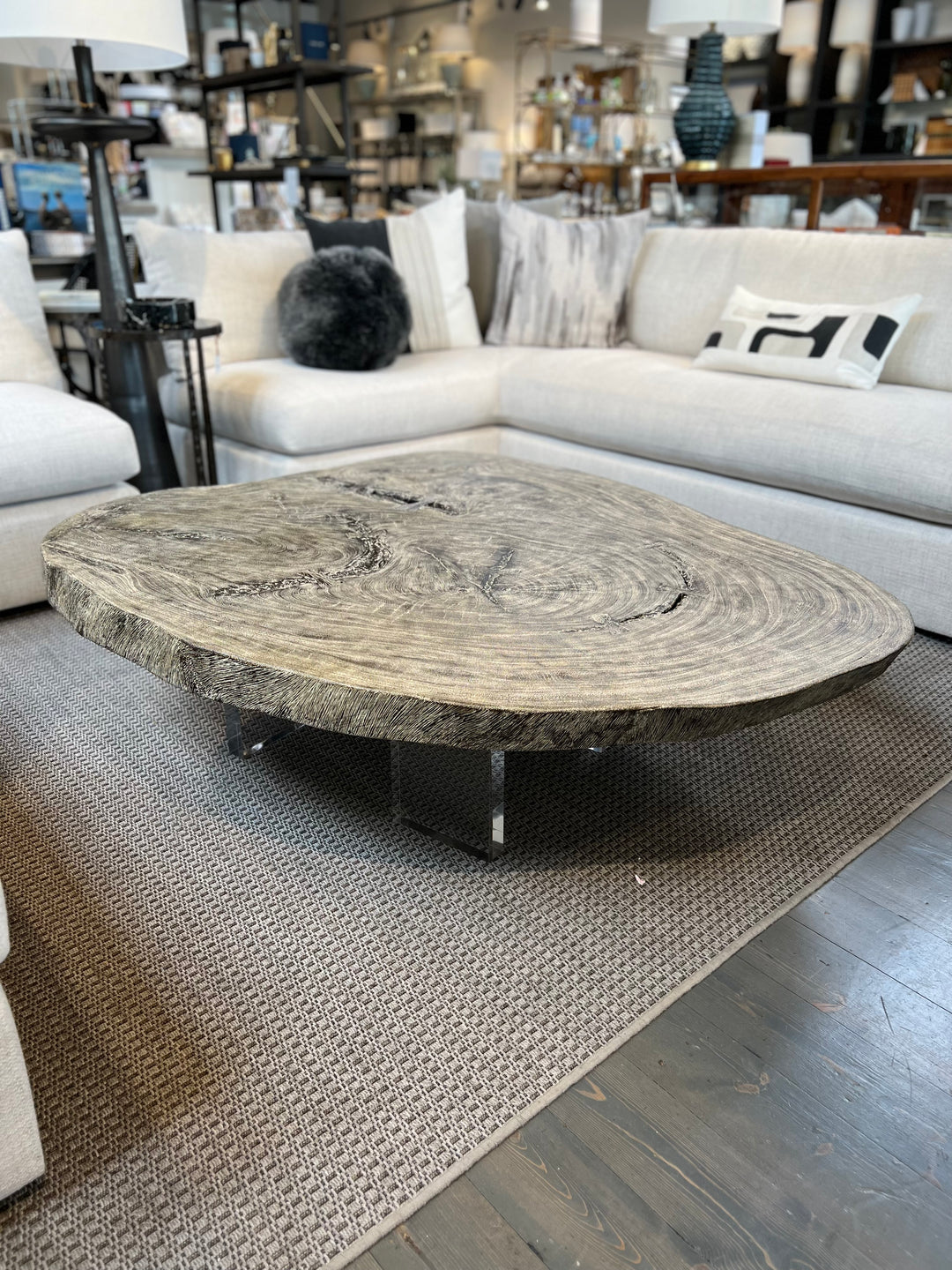COFFEE TABLE GREY ACRYLIC LEGS #43289