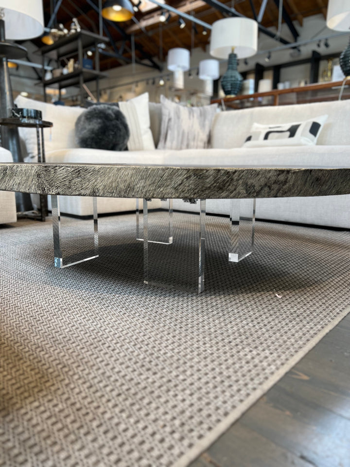 COFFEE TABLE GREY ACRYLIC LEGS #43289