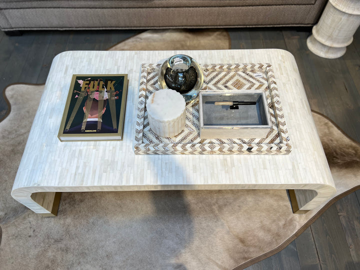 TABLE COCKTAIL CREAM BONE TILES #63339 (NRD)